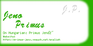 jeno primus business card